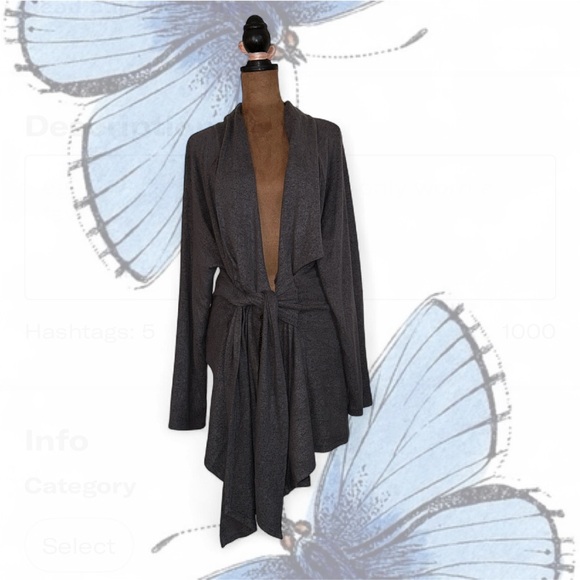 Gray Draped Cardigan - Picture 1 of 6